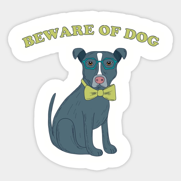 Beware of Dog Sticker by Alissa Carin